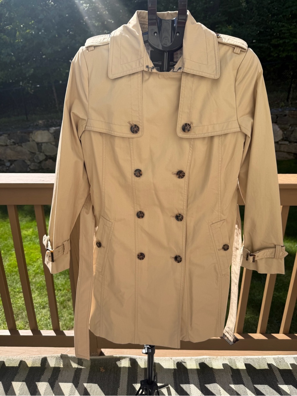 Banana Republic Tan Double-Breasted Trench Coat